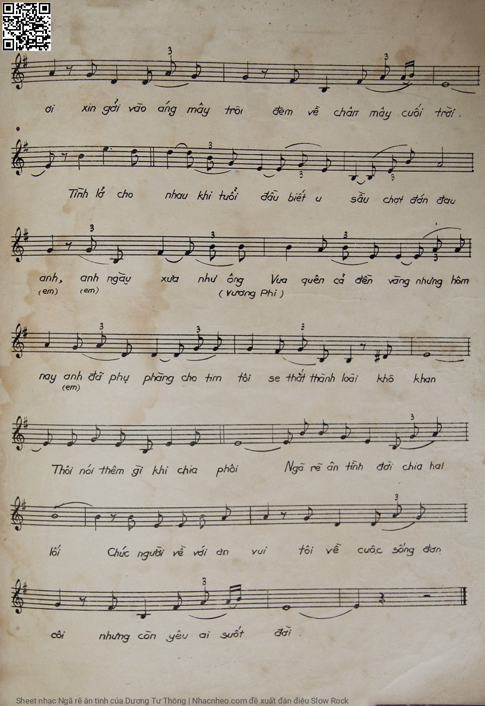 Page 3 of Sheet music PDF Ngã rẽ ân tình - Dương Tư Thông