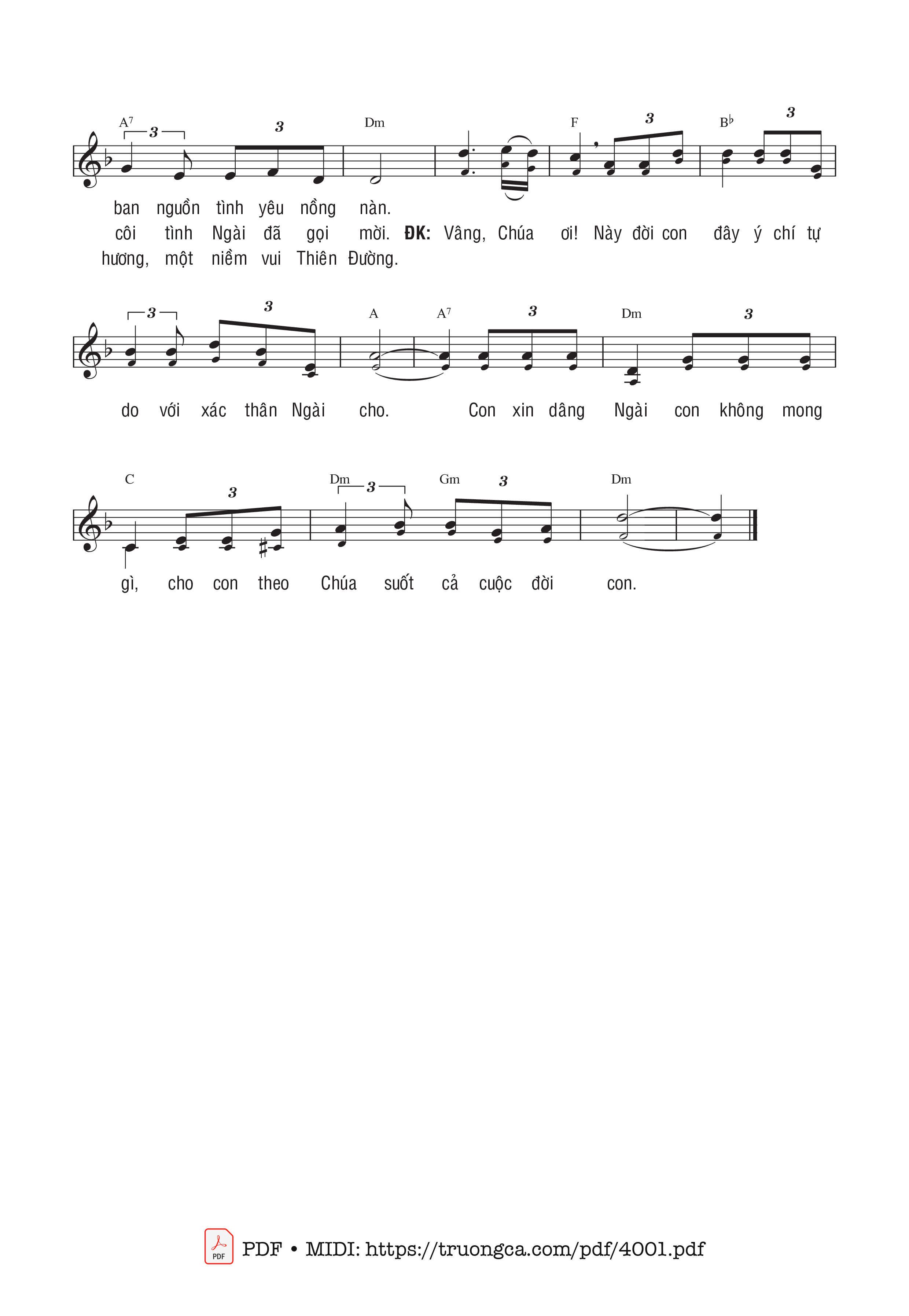 Page 2 of Sheet music PDF Ngài gọi con đi - Giang Ân