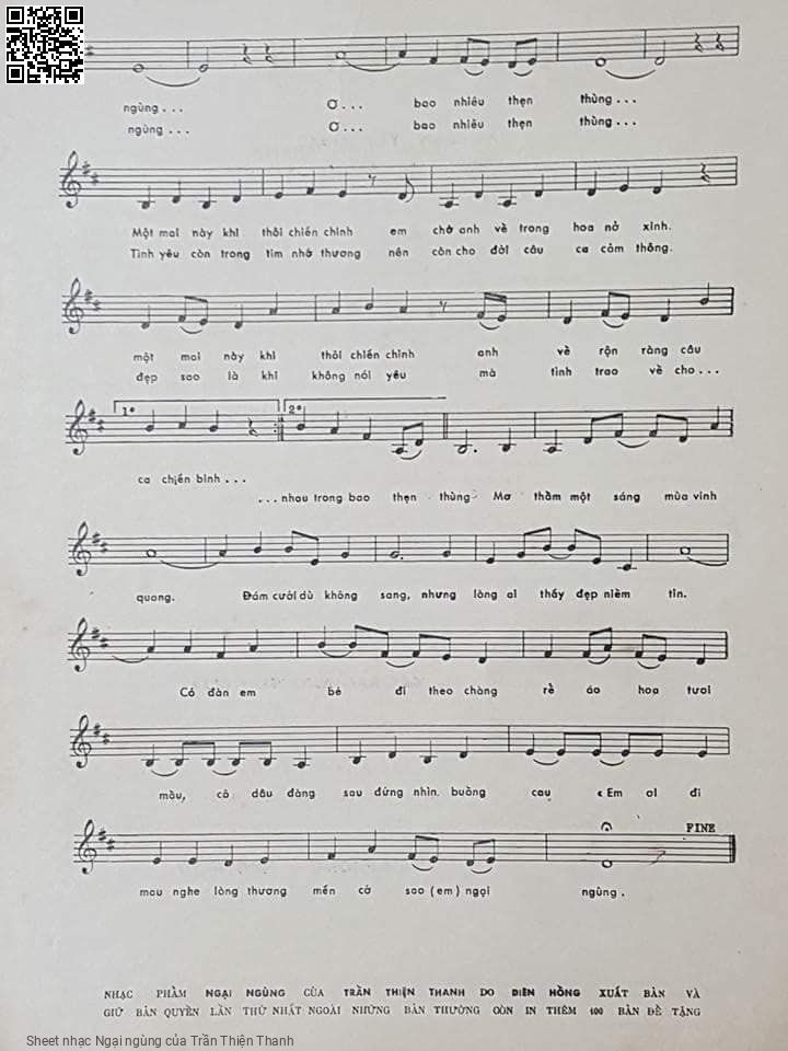 Page 3 of Sheet music PDF Ngại ngùng - Trần Thiện Thanh