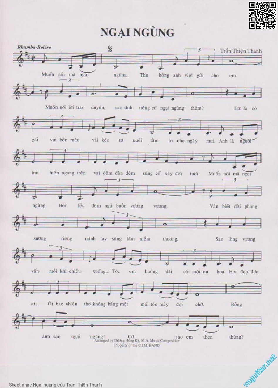 Page 4 of Sheet music PDF Ngại ngùng - Trần Thiện Thanh