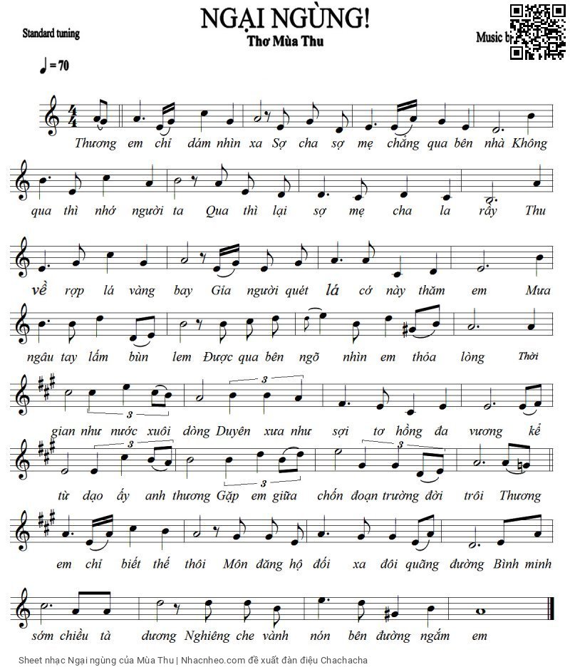 Sheet PDF of Ngại ngùng - Mùa Thu