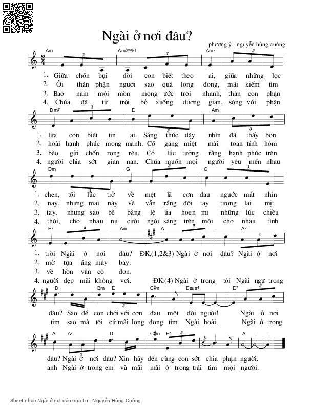 Sheet PDF of Ngài ở nơi đâu