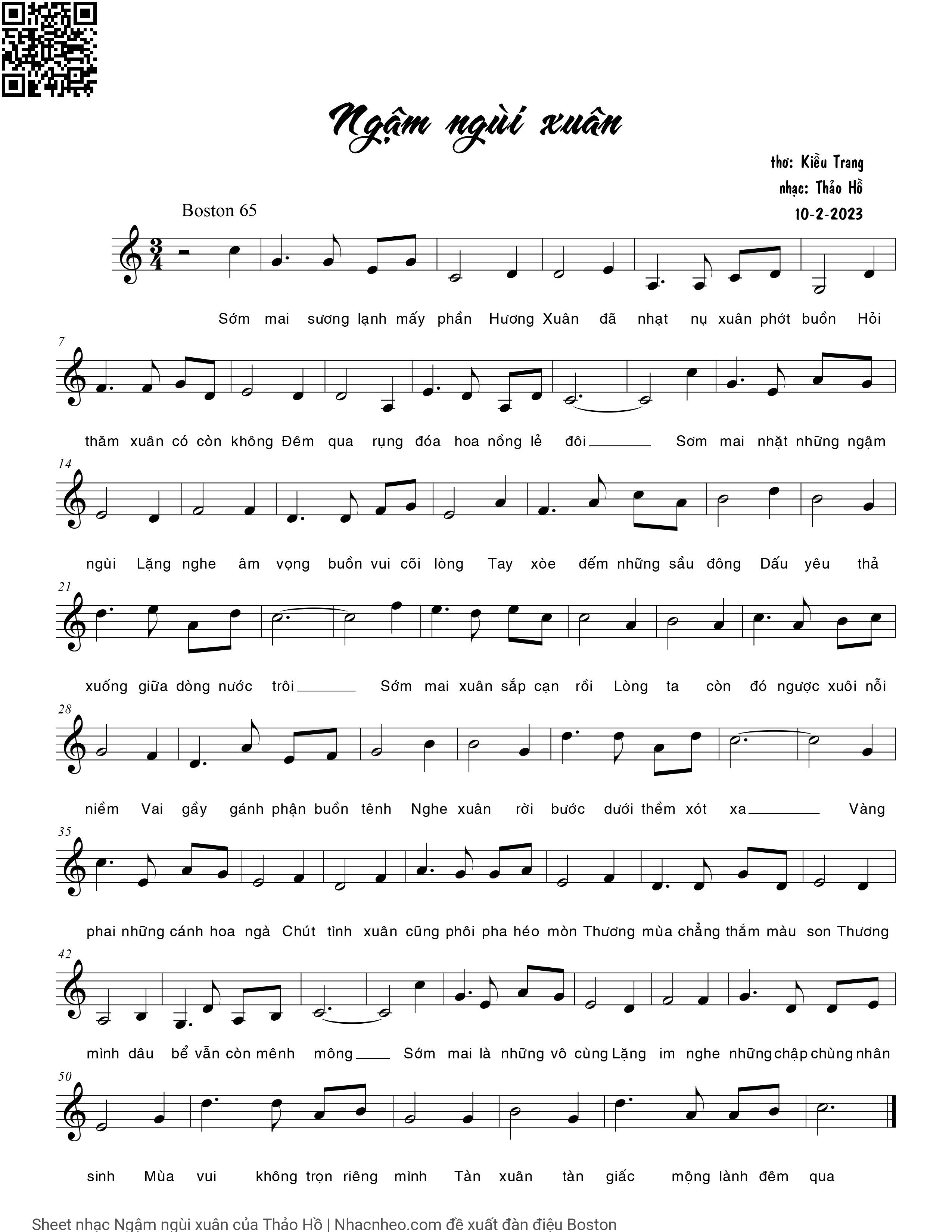 Sheet PDF of Ngậm ngùi xuân