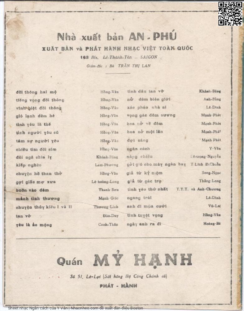Page 4 of Sheet music PDF Ngăn cách - Y Vân