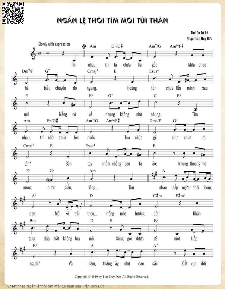 Sheet PDF of Ngấn lệ thôi tìm môi tủi thân