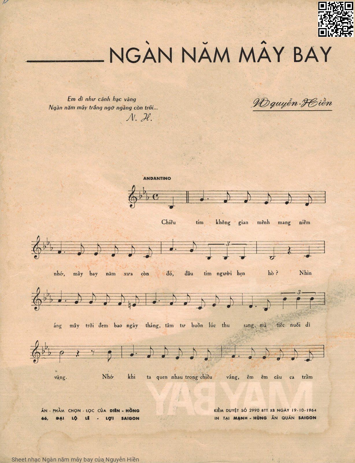 Page 6 of Sheet music PDF Ngàn năm mây bay - Nguyễn Hiền