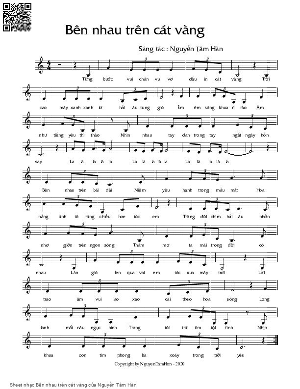 Sheet PDF of Bên nhau trên cát vàng