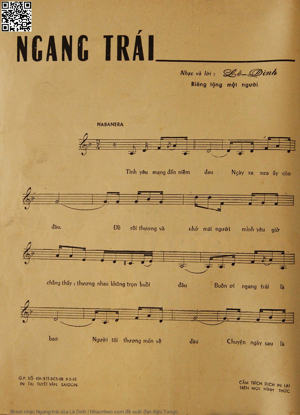 Page 2 of Sheet music PDF Ngang trái - Lê Dinh