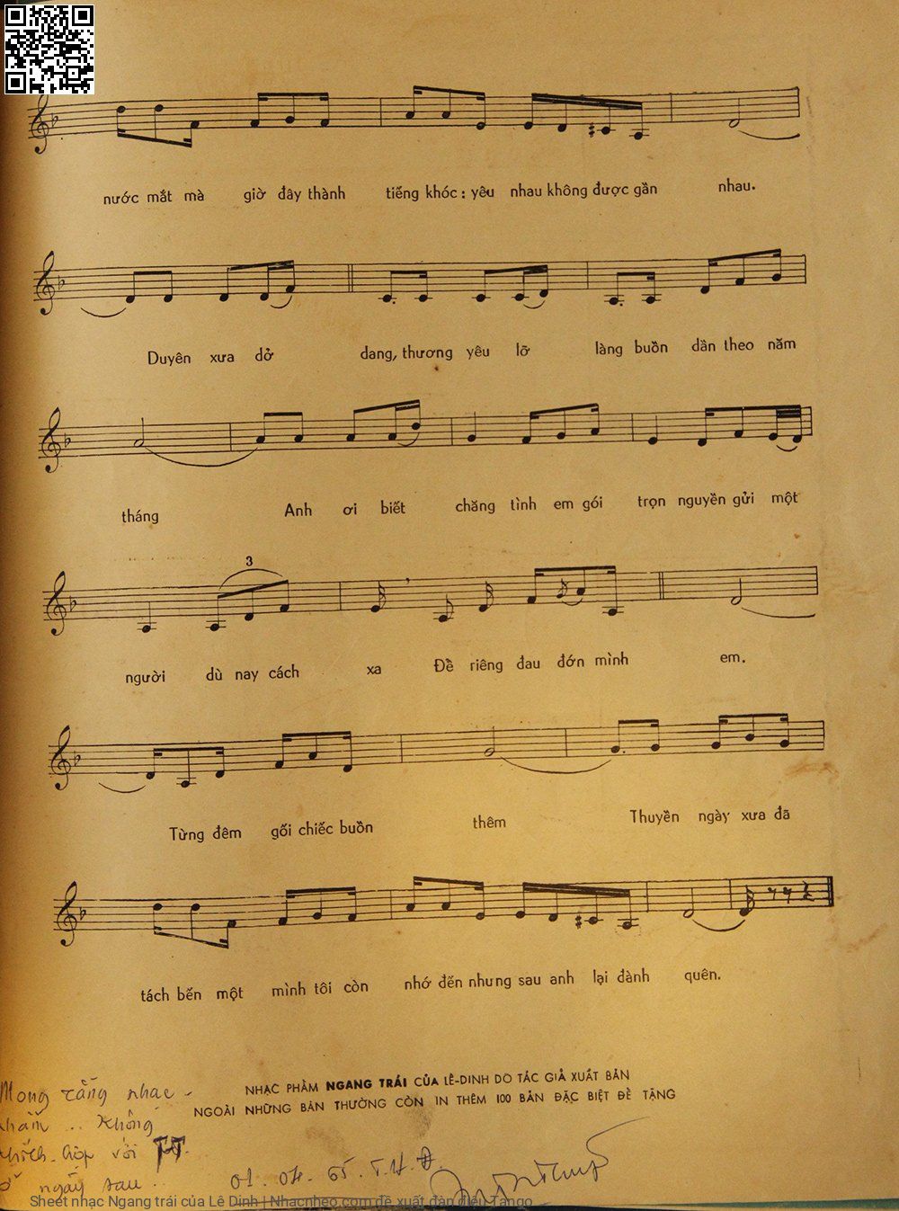 Page 3 of Sheet music PDF Ngang trái - Lê Dinh