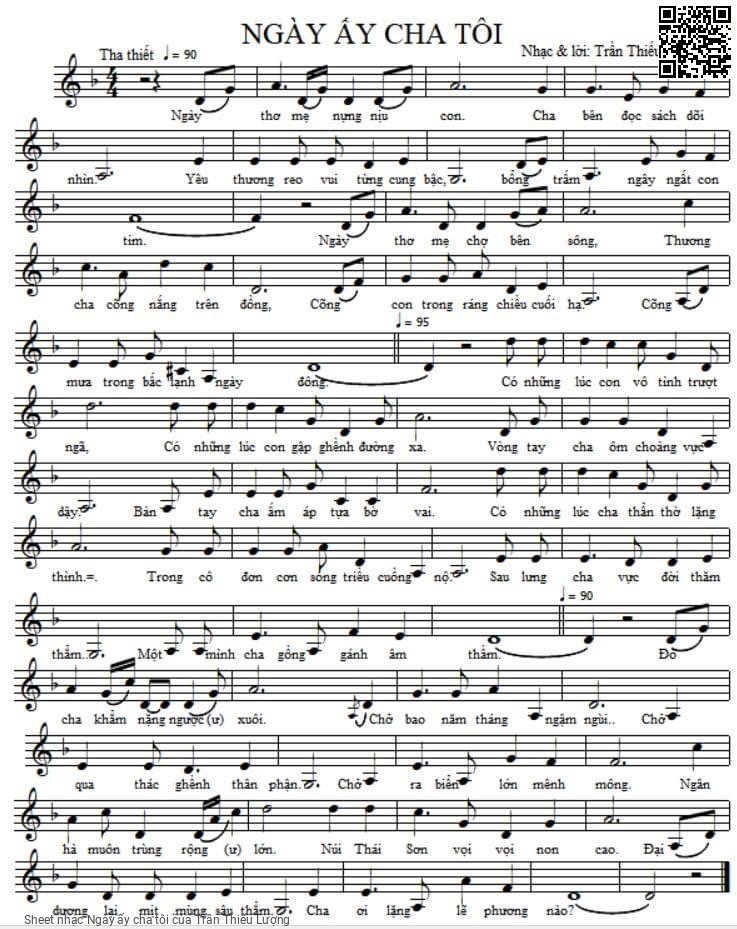 Sheet PDF of Ngày ấy cha tôi