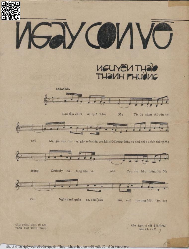 Page 2 of Sheet music PDF Ngày con về - Nguyên Thảo