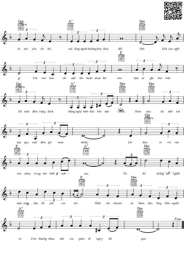 Page 2 of Sheet music PDF Ngày đó xa rồi - Tú Nhi