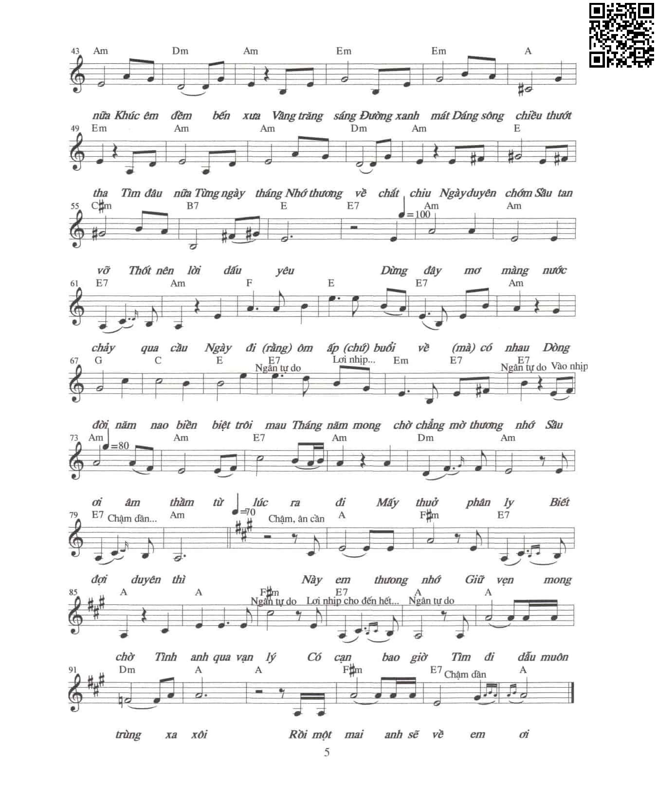 Page 2 of Sheet music PDF Bên sông - Nguyễn Trương Hà Phương