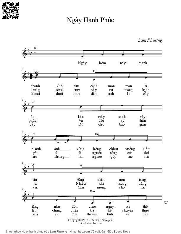 Page 4 of Sheet music PDF Ngày hạnh phúc - Lam Phương