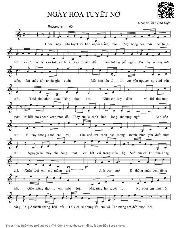 Sheet PDF of Ngày hoa tuyết nở