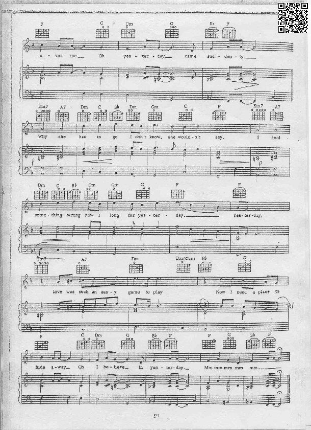 Page 2 of Sheet music PDF Ngày hôm qua (Yesterday) - The Beatles
