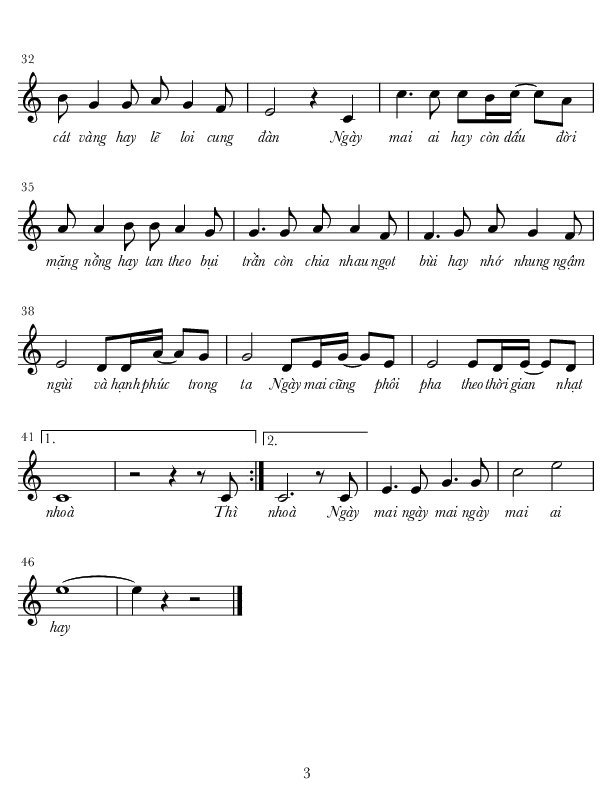 Page 3 of Sheet music PDF Ngày mai ai hay - Lê Tín Hương
