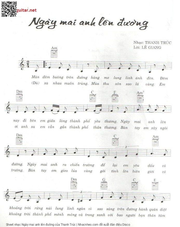 Sheet PDF of Ngày mai anh lên đường