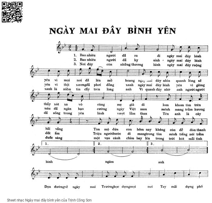 Sheet PDF of Ngày mai đây bình yên