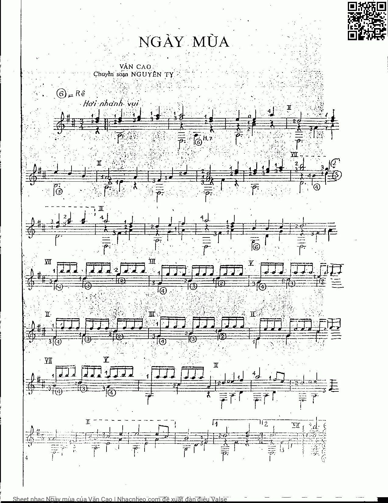Sheet PDF of Ngày mùa - Văn Cao