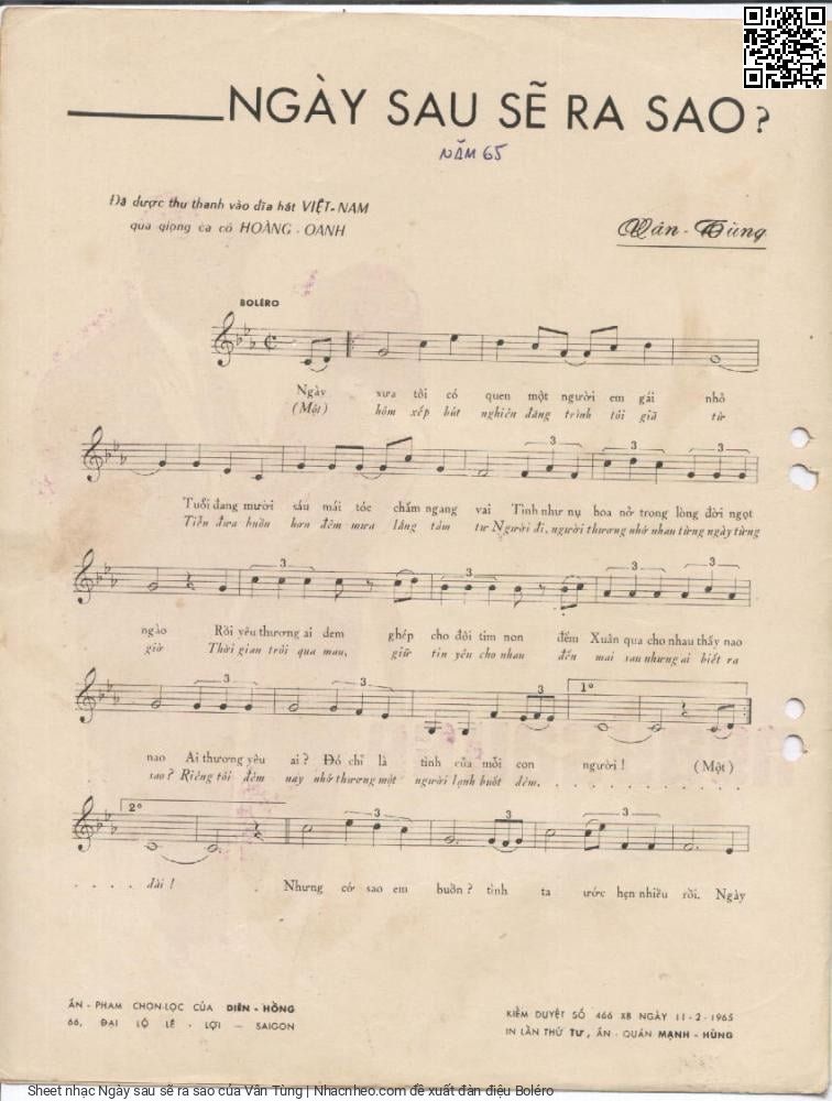 Page 2 of Sheet music PDF Ngày sau sẽ ra sao - Vân Tùng
