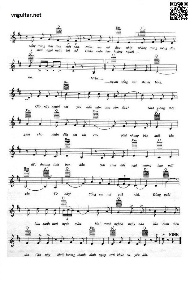 Page 2 of Sheet music PDF Ngày về quê cũ - Khánh Băng