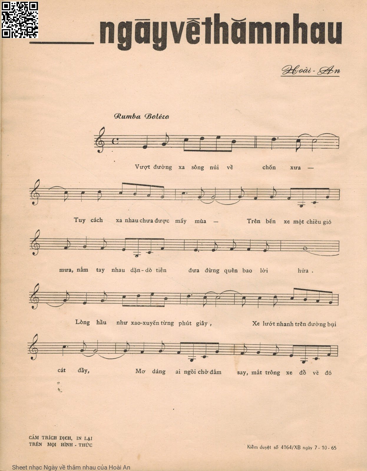 Page 2 of Sheet music PDF Ngày về thăm nhau - Hoài An
