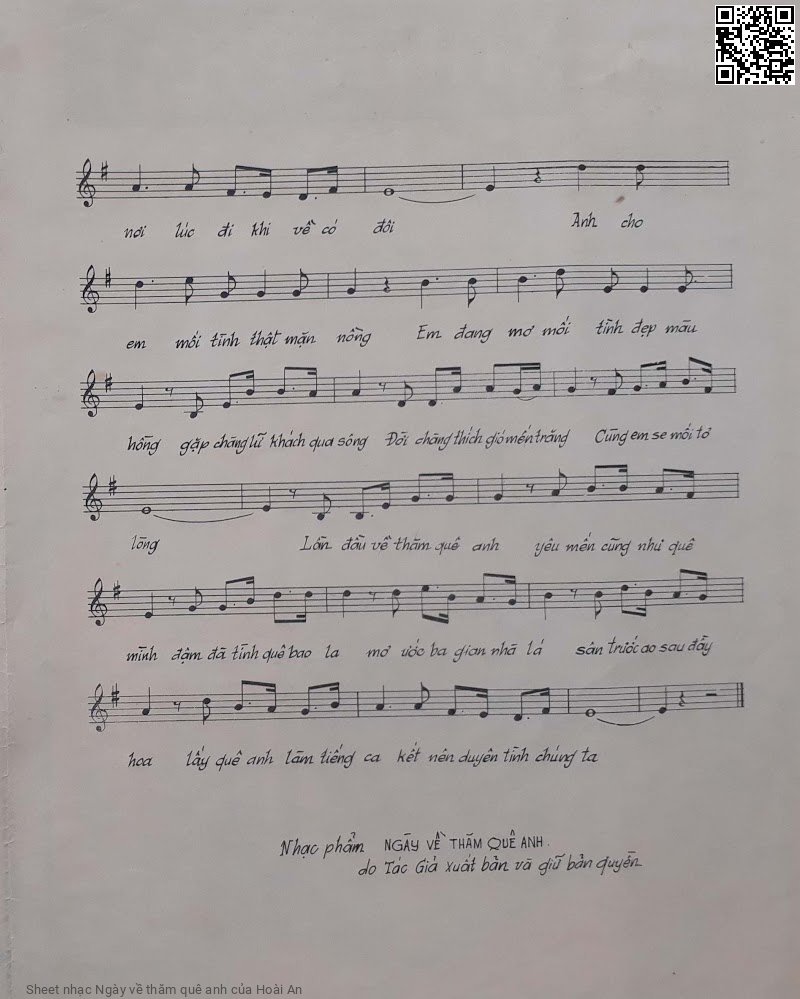Page 3 of Sheet music PDF Ngày về thăm quê anh - Hoài An