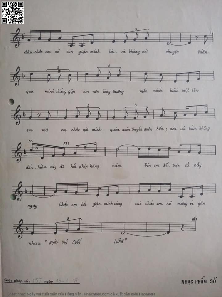 Page 3 of Sheet music PDF Ngày vui cuối tuần - Hồng Vân