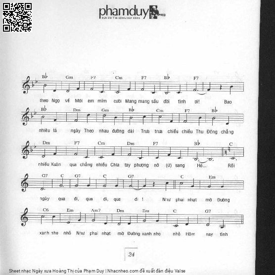 Page 3 of Sheet music PDF Ngày xưa Hoàng Thị - Phạm Duy