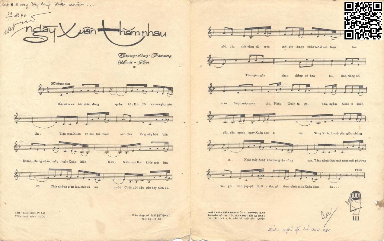 Page 2 of Sheet music PDF Ngày xuân thăm nhau - Hoài An