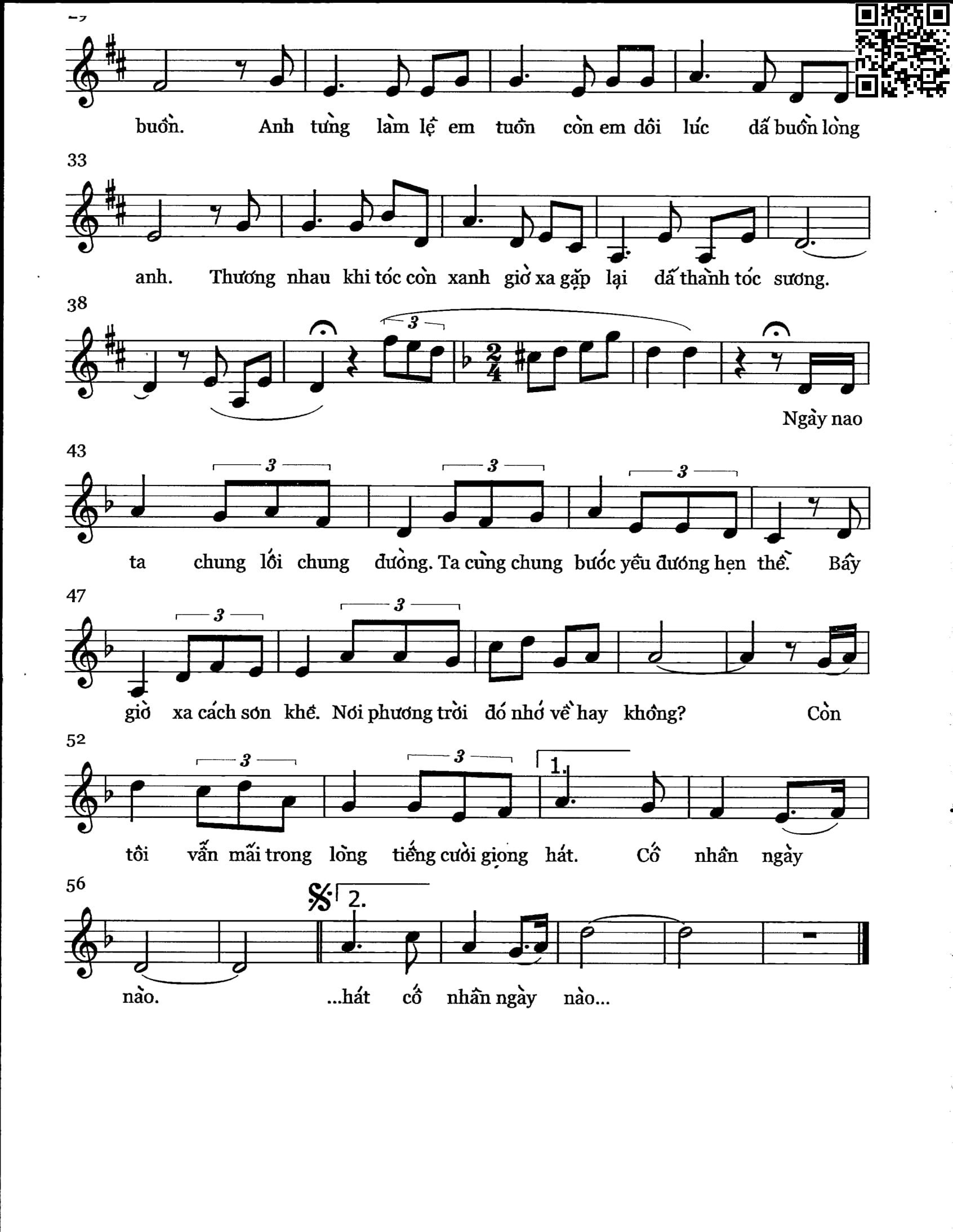 Page 2 of Sheet music PDF Nghẹn ngào - Thiên Phương