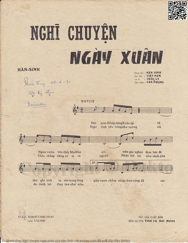 Page 2 of Sheet music PDF Nghĩ chuyện ngày xuân - Hàn Sinh