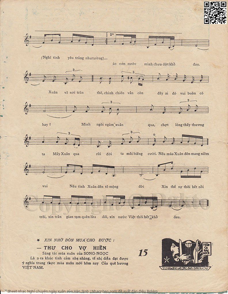 Page 3 of Sheet music PDF Nghĩ chuyện ngày xuân - Hàn Sinh