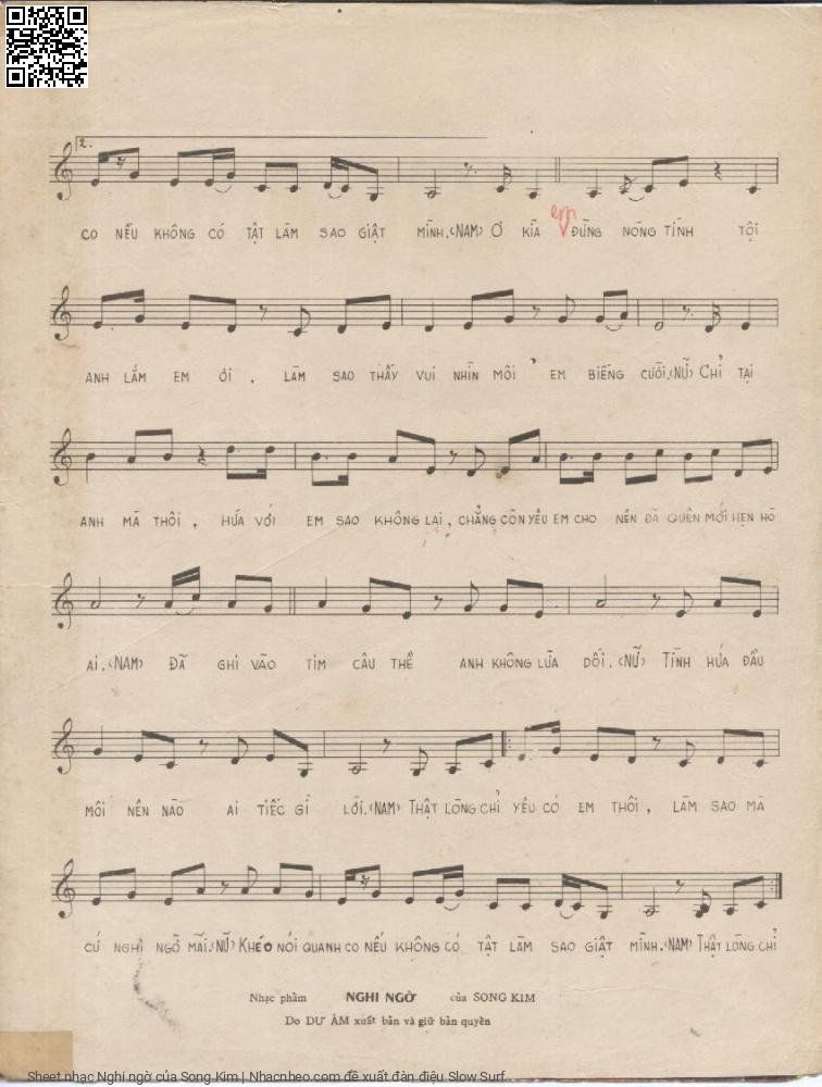 Page 3 of Sheet music PDF Nghi ngờ - Song Kim