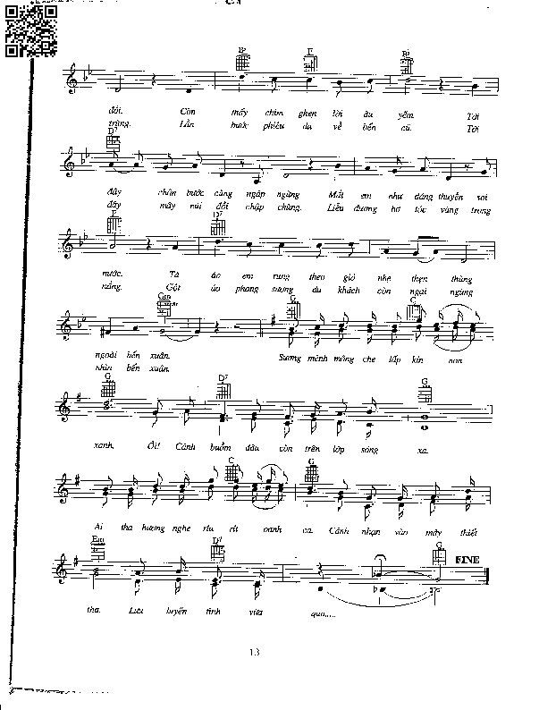 Page 2 of Sheet music PDF Bến xuân - Văn Cao