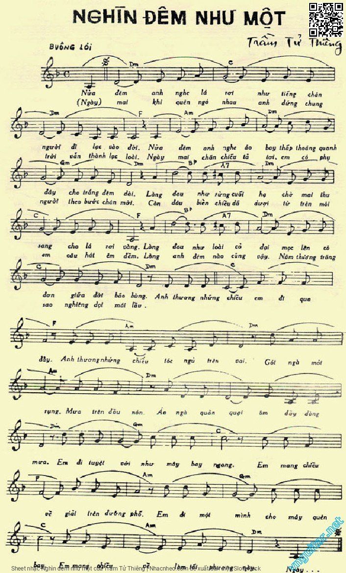 Sheet PDF of Nghìn đêm như một