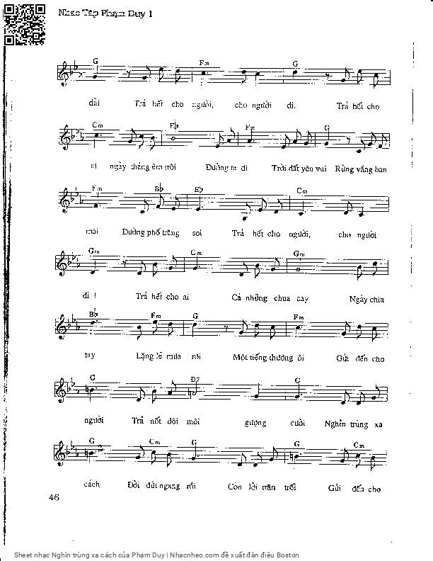 Page 3 of Sheet music PDF Nghìn trùng xa cách - Phạm Duy