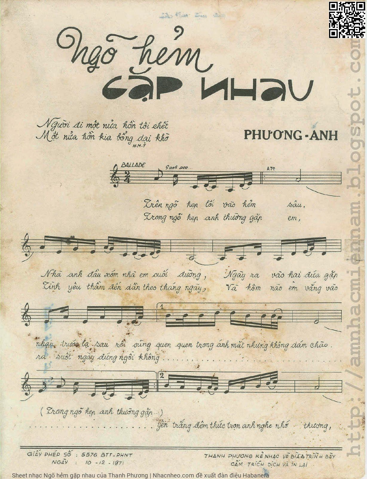 Page 2 of Sheet music PDF Ngõ hẻm gặp nhau - Thanh Phương