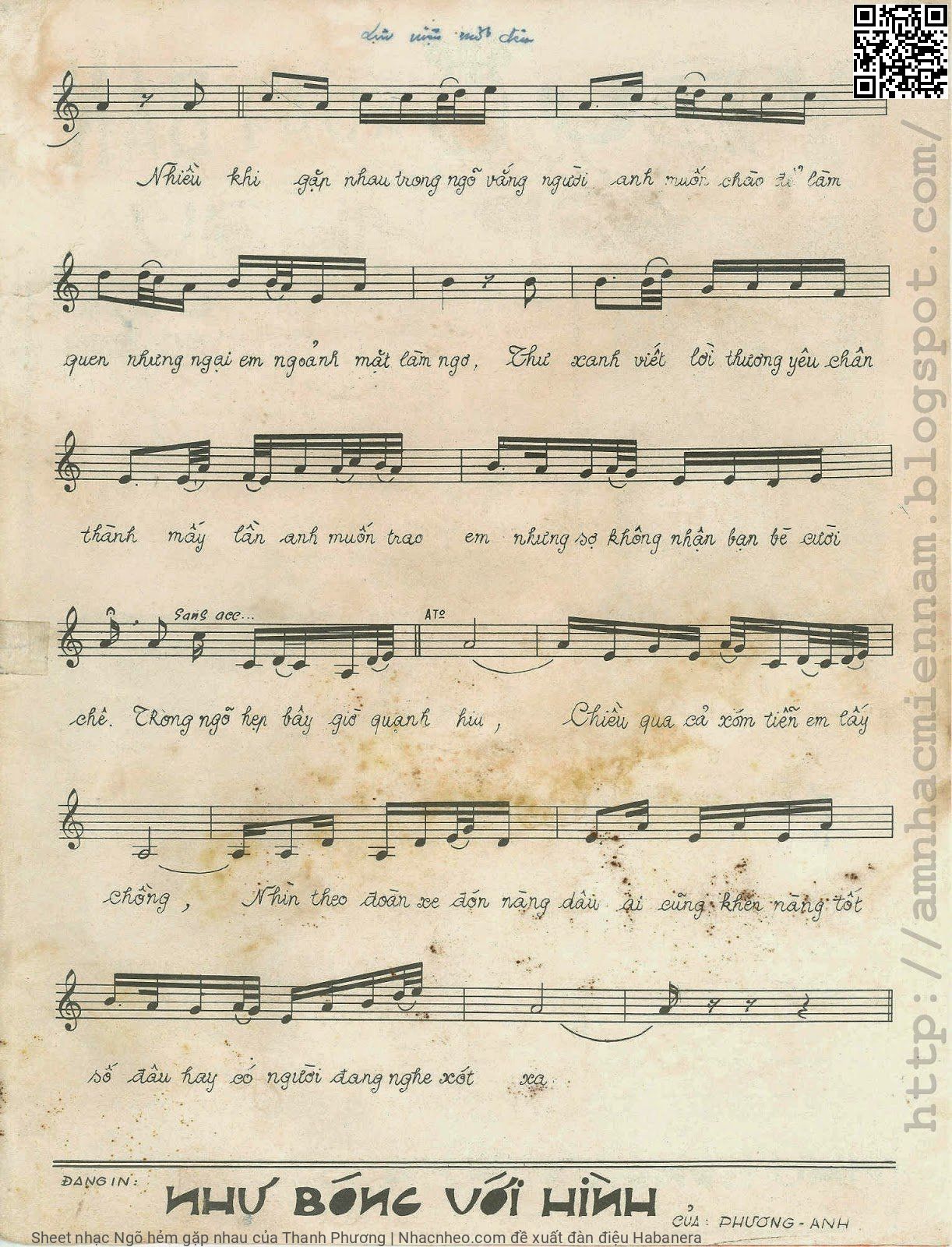 Page 3 of Sheet music PDF Ngõ hẻm gặp nhau - Thanh Phương