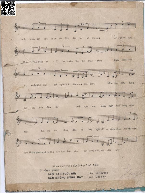 Page 3 of Sheet music PDF Ngỏ hồn qua đêm - Triết Giang