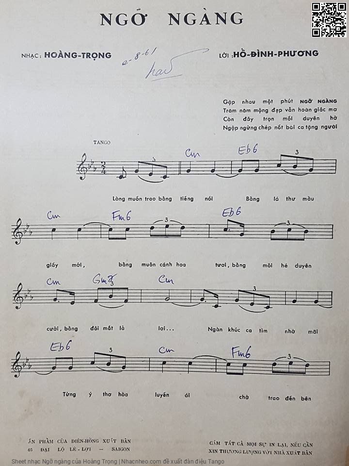 Page 2 of Sheet music PDF Ngỡ ngàng - Hoàng Trọng