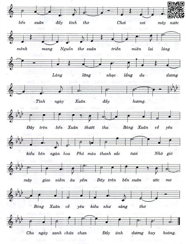 Page 3 of Sheet music PDF Bến xuân xanh - Dương Thiệu Tước