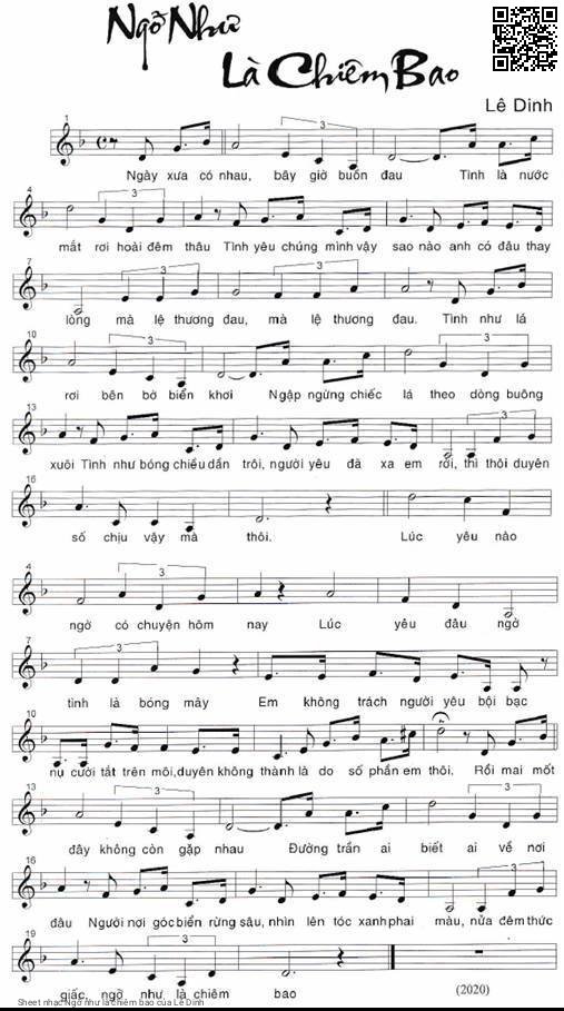 Sheet PDF of Ngỡ như là chiêm bao