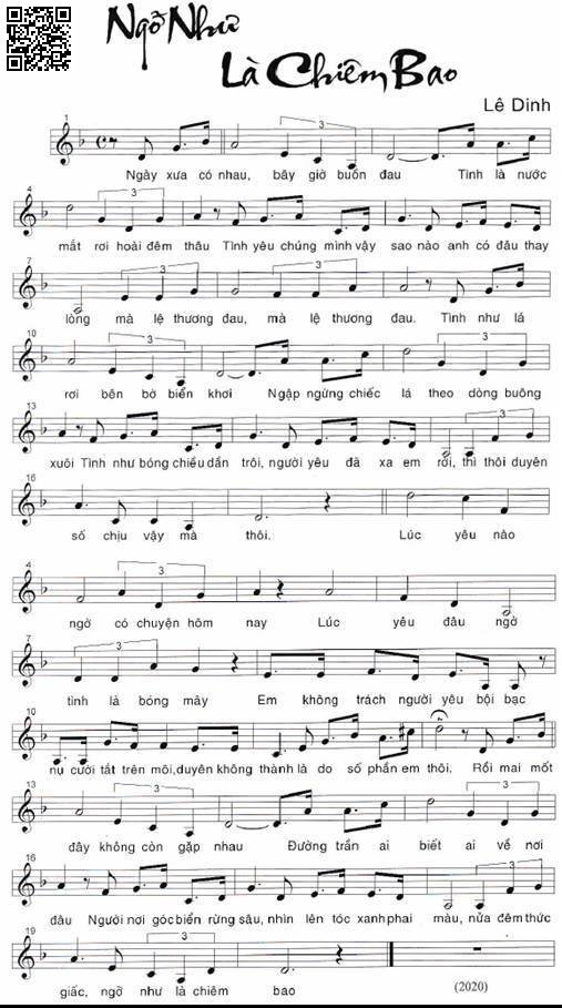 Page 2 of Sheet music PDF Ngỡ như là chiêm bao - Lê Dinh