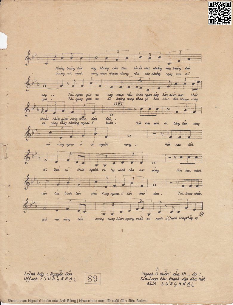 Page 3 of Sheet music PDF Ngoại ô buồn - Anh Bằng