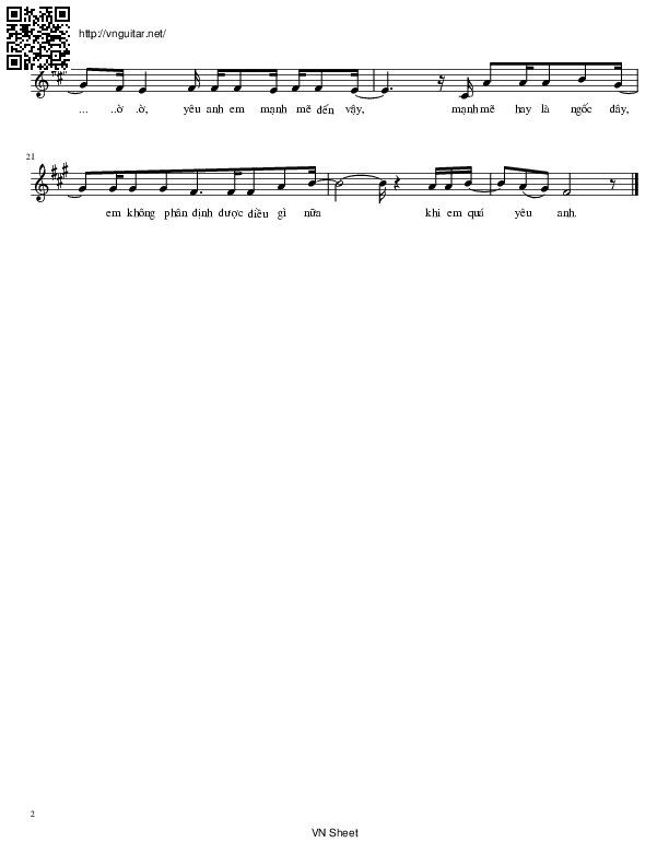 Page 2 of Sheet music PDF Ngốc - Khắc Việt