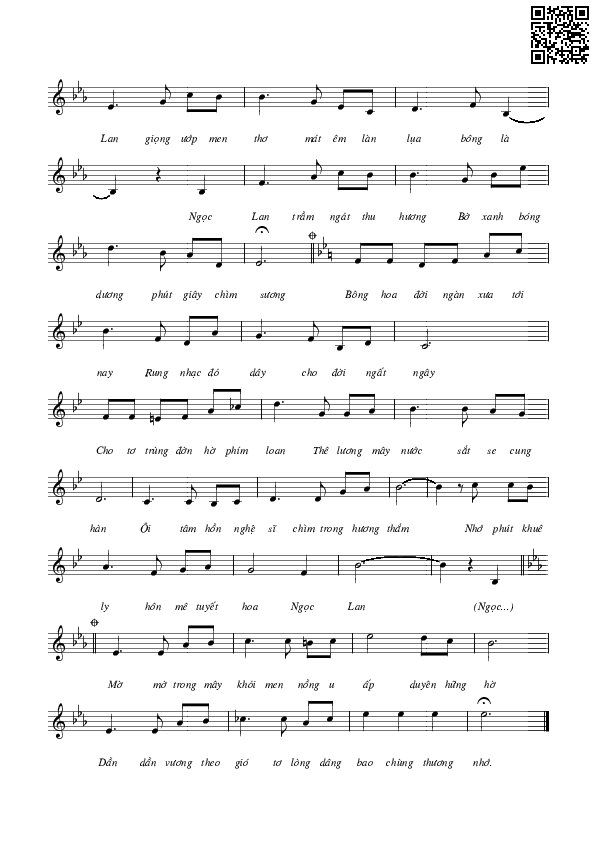 Page 4 of Sheet music PDF Ngọc lan - Dương Thiệu Tước