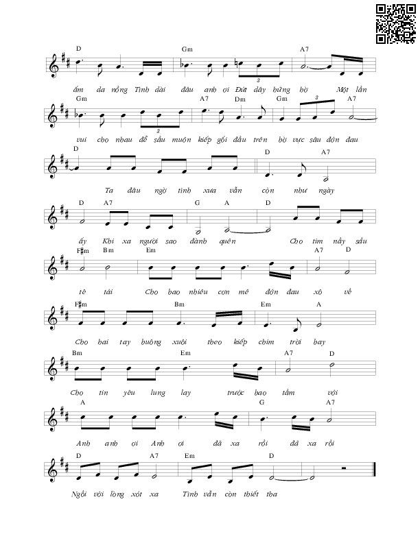Page 2 of Sheet music PDF Ngồi lại trên đồi - Lê Uyên Phương