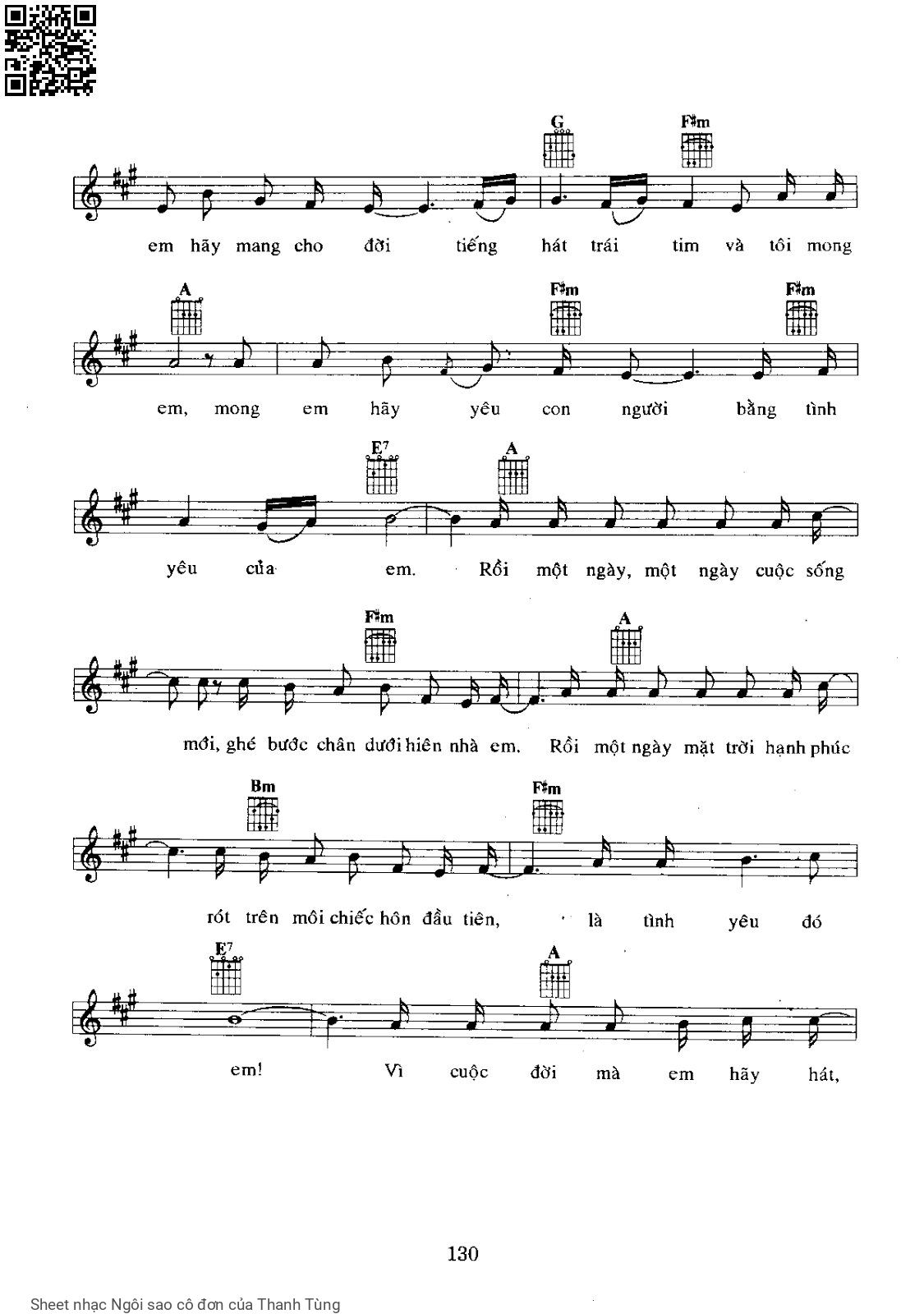 Page 2 of Sheet music PDF Ngôi sao cô đơn - Thanh Tùng